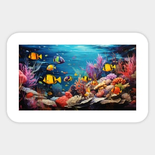 Coral Reef with Colorful Fish Sticker